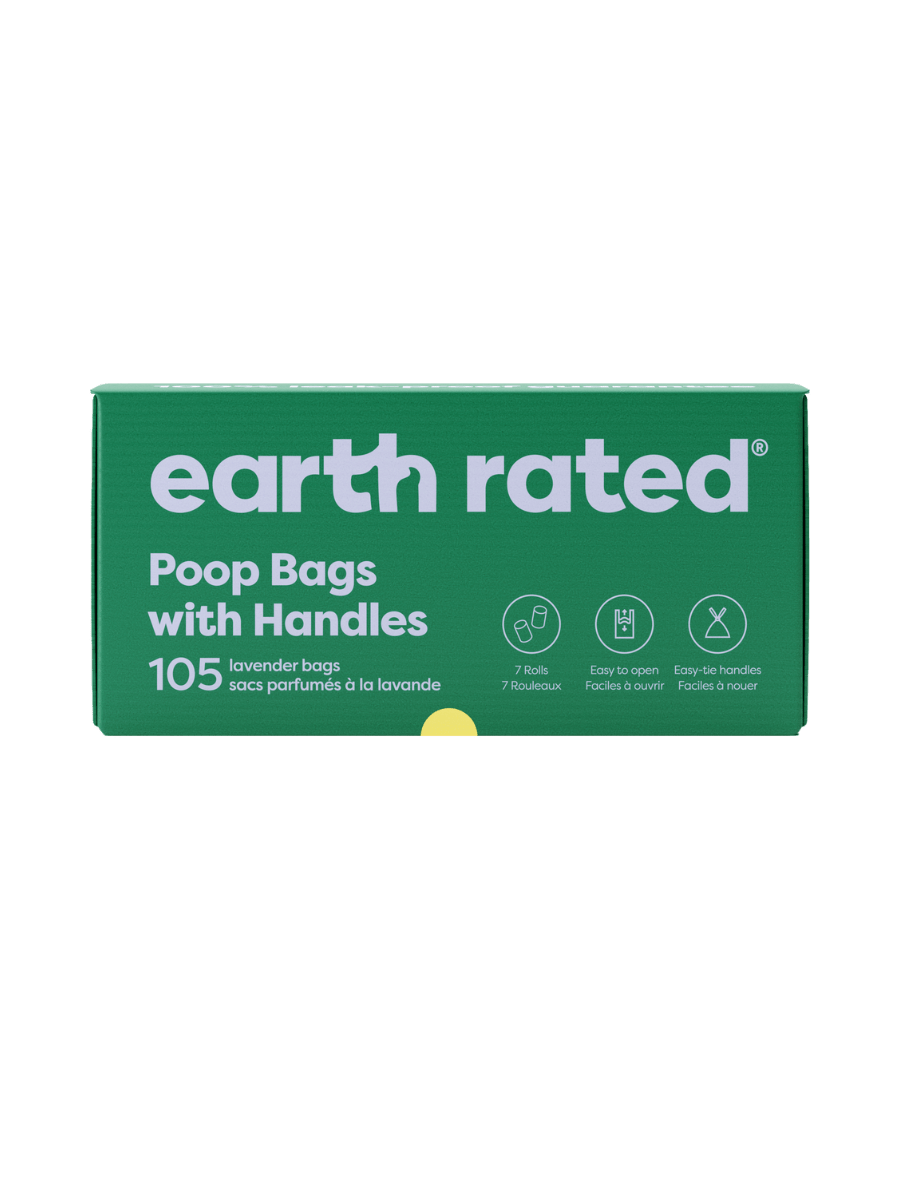 Dog Poop Bags With Handles on a Roll - Lavender